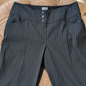 Armani Collezioni Women's Pinstripe Lux Dress Pants Size 8 Made In Tunisia Black